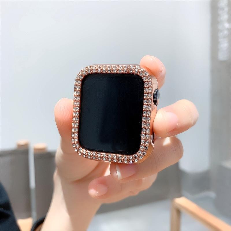 Ốp lưng mạ viền đính đá cho Apple WATCH 3456SE