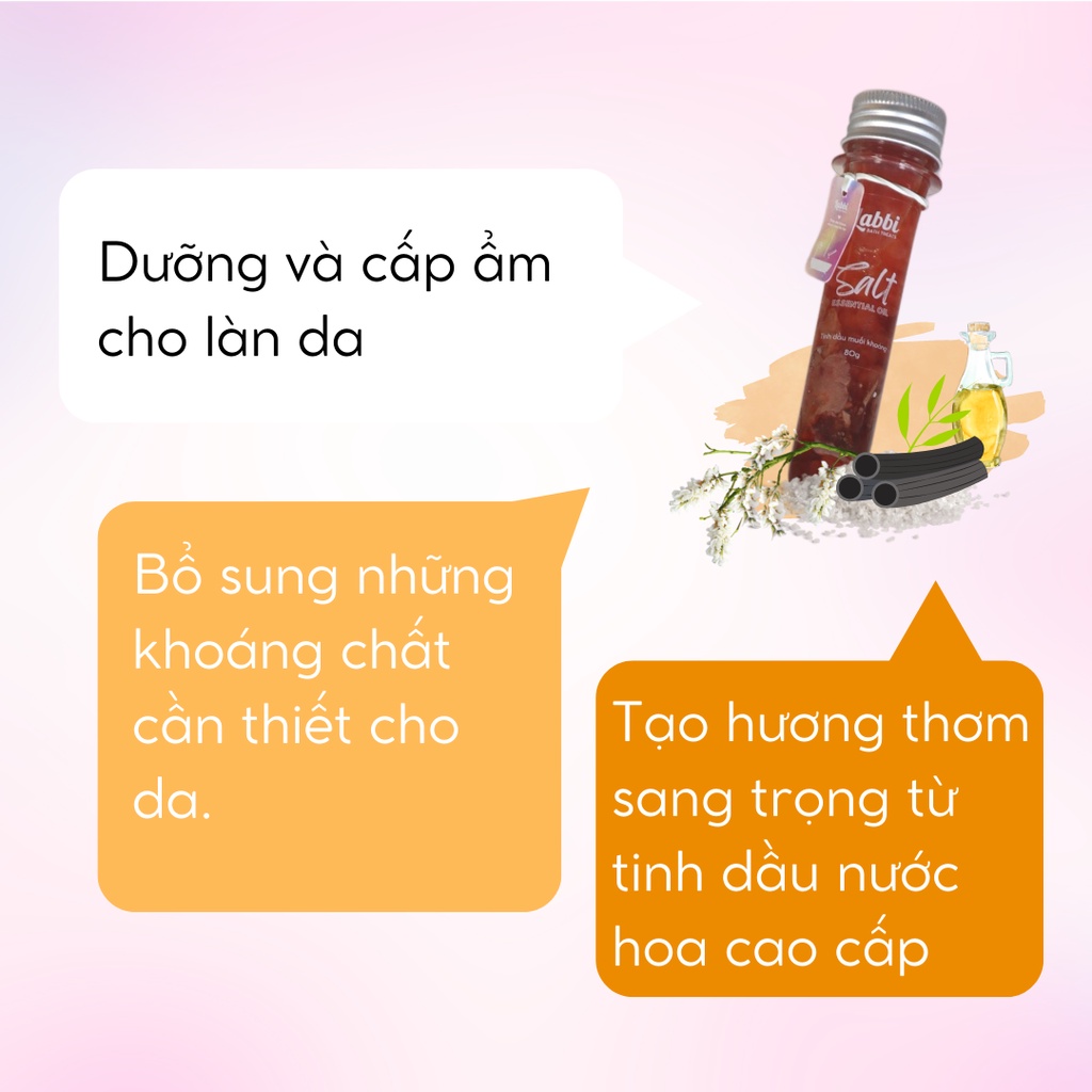 Tinh dầu muối khoáng dưỡng da ngâm bồn PINK DIAMOND [Labbi] Salt Essential Oil