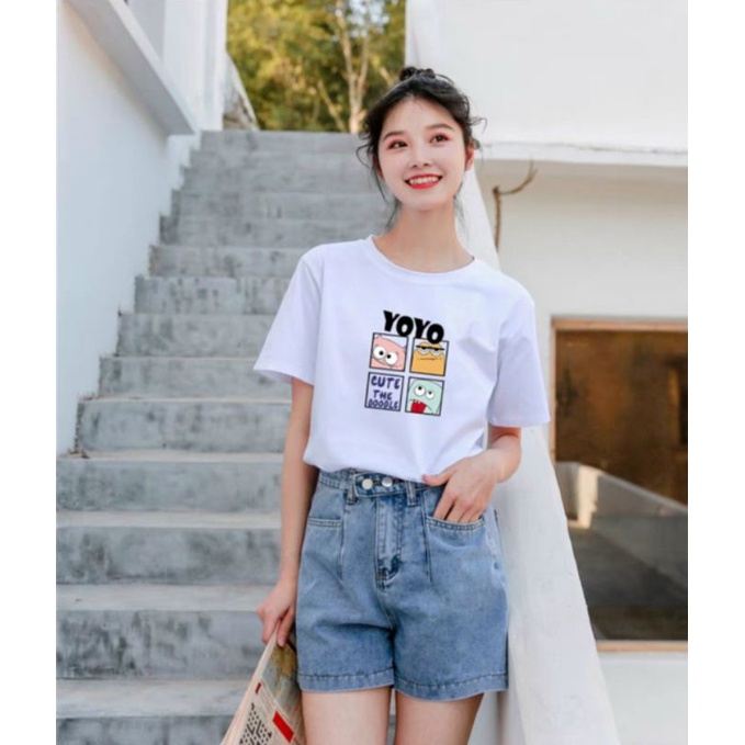 Áo thun nữ cộc tay cao cấp kiểu dáng trẻ trung chất cotton hàng đẹp giá tốt cực xinh