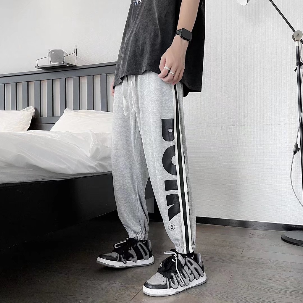 Quần Legging Dây Rút Dáng Rộng In Họa Tiết Phong Cách Hàn Quốc Thời Trang Cho Nam Và Nữ