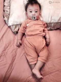 [LECOON] Bộ đồ cúc bấm tay ngắn