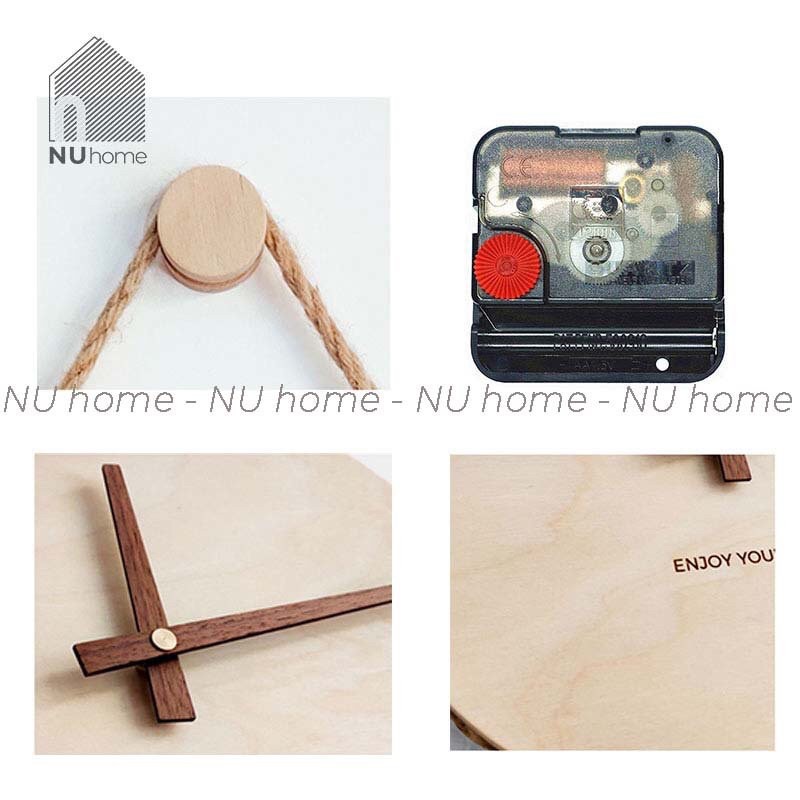 nuhome.vn | Đồng hồ gỗ treo tường phong cách tối giản 🎏 FREESHIP🎏sản phẩm đầy đủ pin, dây móc treo