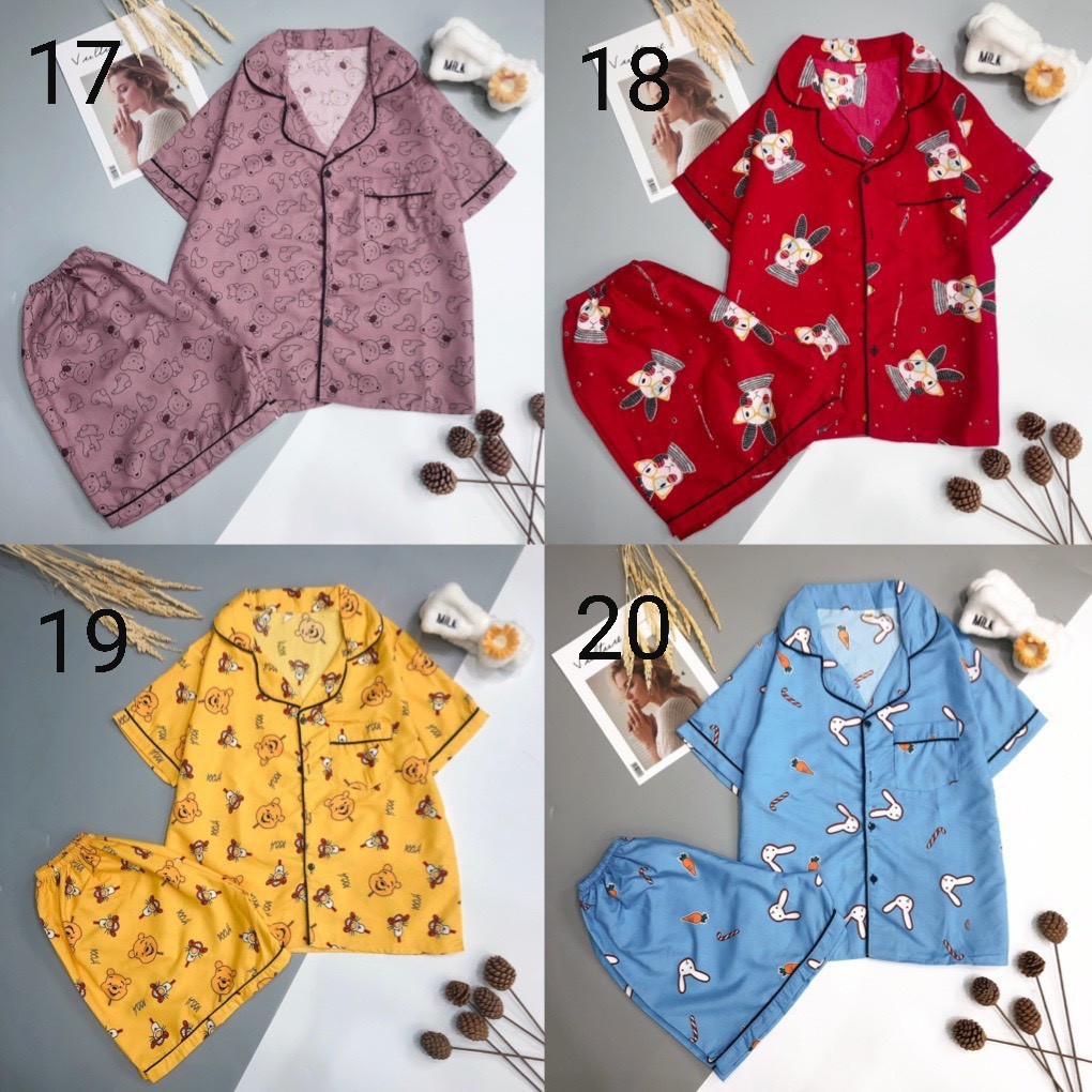 Bộ pijama tay cộc quần cộc siêu cute | BigBuy360 - bigbuy360.vn