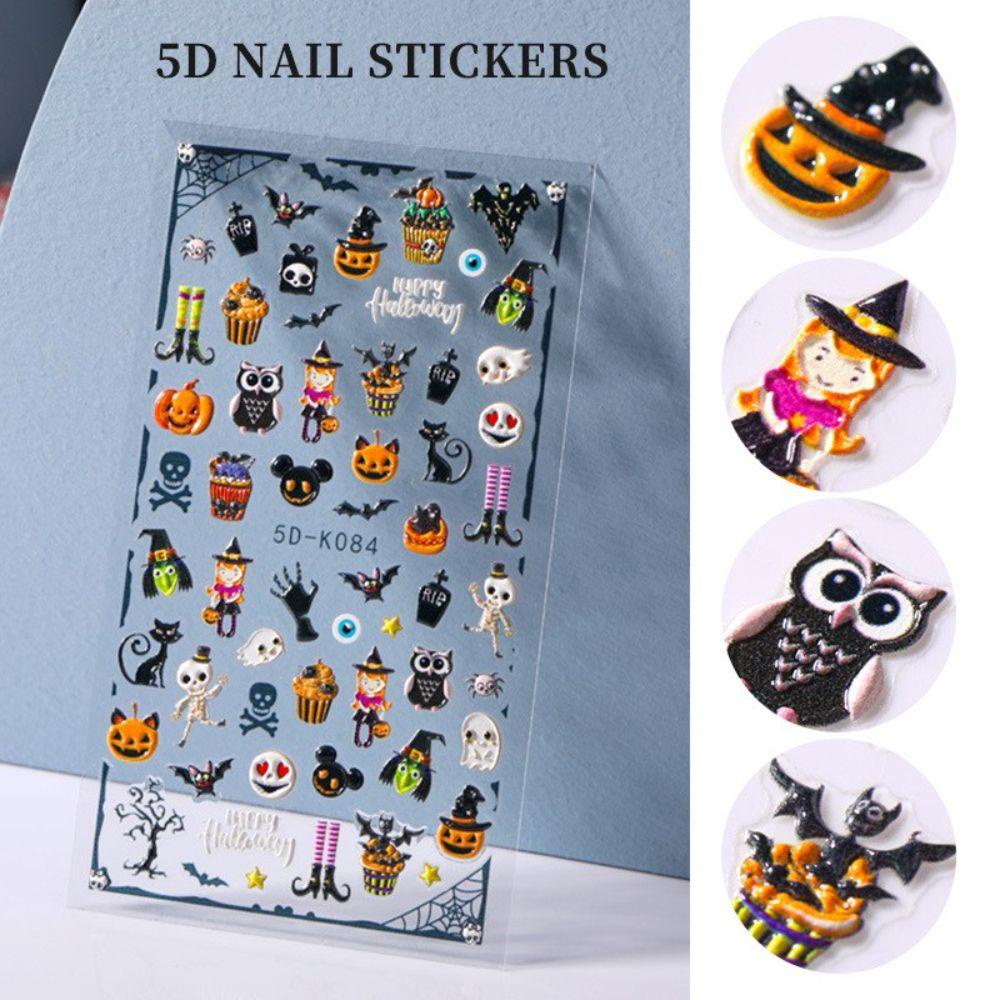 Miếng Dán Trang Trí Móng Tay Hình Dơi Halloween DIY