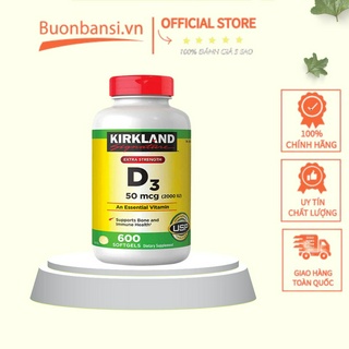 Viên Uống Bổ Sung Vitamin D3 2000IU Kirkland 600 Viên Mỹ