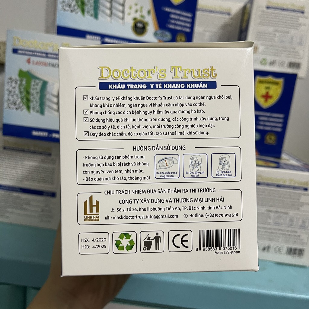 1 cái khẩu trang y tế 4 lớp chống bụi vi khuẩn Doctor Trust có giấy kiểm duyệt | BigBuy360 - bigbuy360.vn
