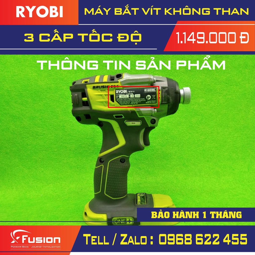 Bộ máy bắt vit ryobi