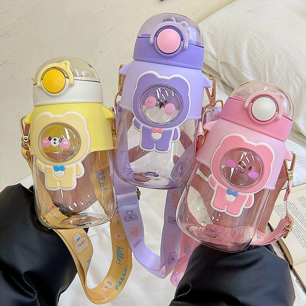 YIYU Bình Nước Giữ Nhiệt Bằng Nhựa Dung Tích Lớn Phong Cách Thể Thao Cho Bé Gái