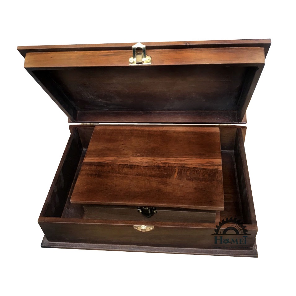 HỘP GỖ HÌNH QUYỂN SÁCH ĐỘC ĐÁO - MÀU VINTAGE- CÓ 2 KÍCH THƯỚC