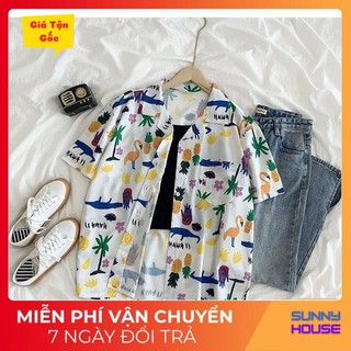 Áo sơ mi nữ Hàn Quốc tay ngắn in họa tiết vintage 2021 Mã SP002065