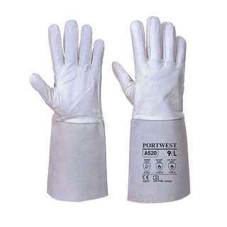 Găng tay da chuyên hàn tig Portwest A520. Chịu nhiệt cao, mềm, thao tác thoải mái