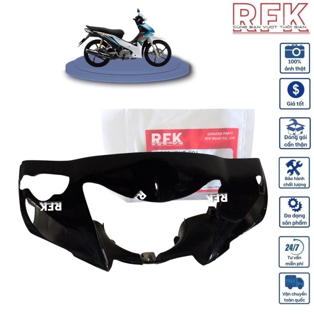 Ốp Đầu Trước Xe Máy Wave Rs Đen Đĩa Abs HOANTHACH