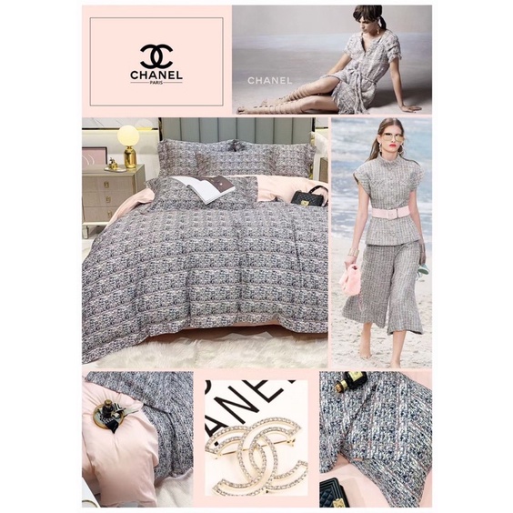 BỘ CHĂN GA THƯƠNG HIỆU - BỘ LỤA CHANEL CAO CẤP - LỤA THƯƠNG HIỆU ĐÌNH ĐÁM NỔI BẬT