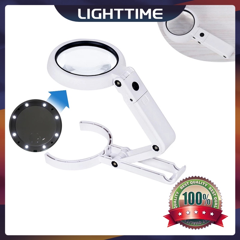 Kính Lúp 5X 11X Có Đèn LED Và Giá Đỡ Để Bàn Tiện Dụng