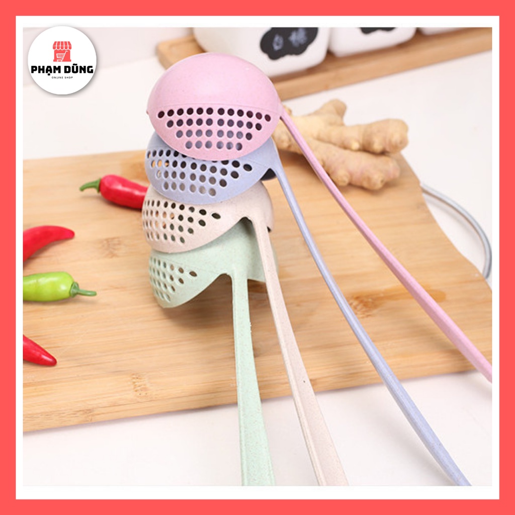 Muỗng Múc Canh , Vá Múc Lẩu 2 trong 1 Nhựa Lúa Mạch