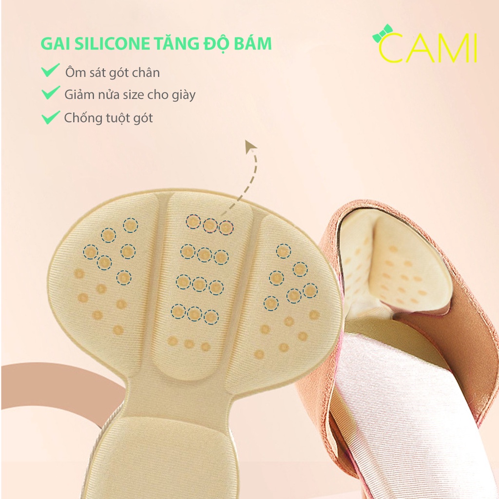 1 cặp lót giày hình con sò 2 trong 1 bảo vệ gót chân, chống trầy gót, dễ dàng di chuyển - cami - CMPK274