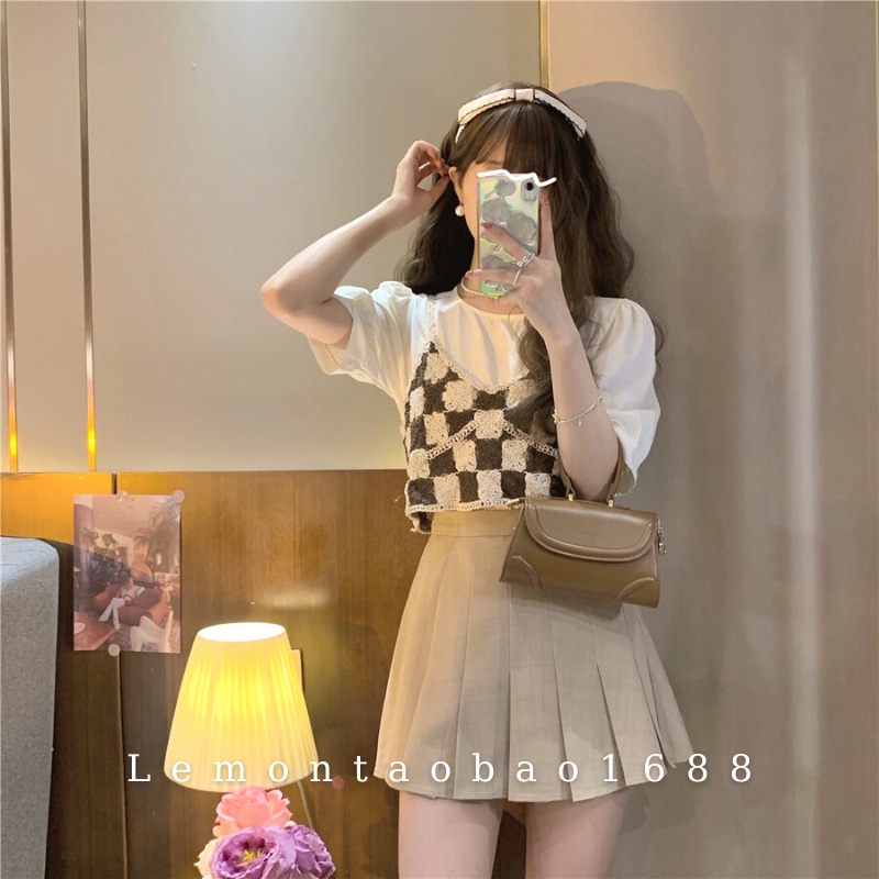 Áo Kẻ Caro Mix Ngoài Phong Cách Retro Cổ Điển Cá Tính Cho Nữ Lemontaobao