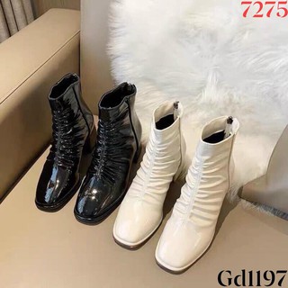 giày boot da bóng nữ cổ cao