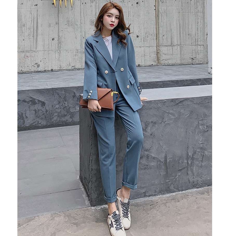 Sẵn MẢnh thật 4 hình cuối-HC175.Set áo blazer kèm quần Âu thời trang sang trọng