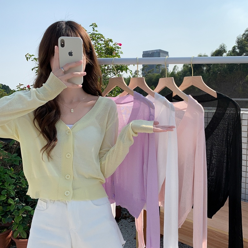 Áo Khoác Cardigan Dệt Kim Chống Nắng Thiết Kế Mới Thời Trang Mùa Hè Dành Cho Nữ