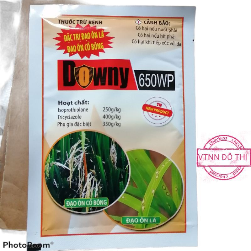 Thuốc trừ bệnh đạo ôn lá, đạo ôn cổ bông trên cây lúa - Downy 650wp gói 18gr tiện lợi