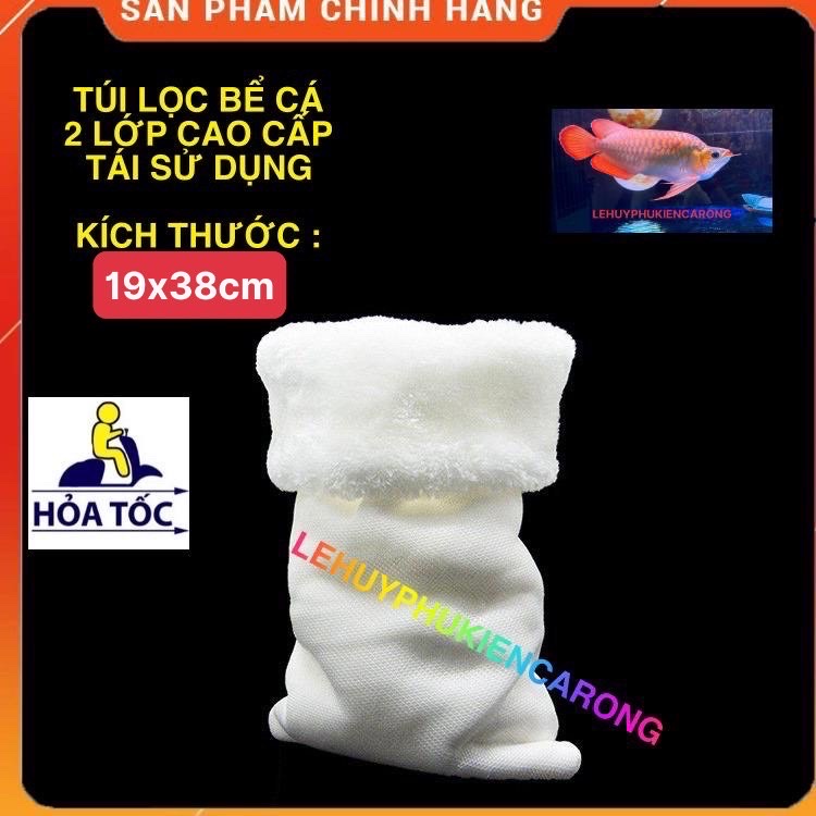 Túi Lọc Hồ Cá 2 Lớp - Túi Lông Mịn Kích Thước 19 x 38cm