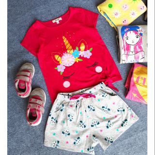 Combo 2 bộ thun cotton H&M bé gái size đại 9-14t