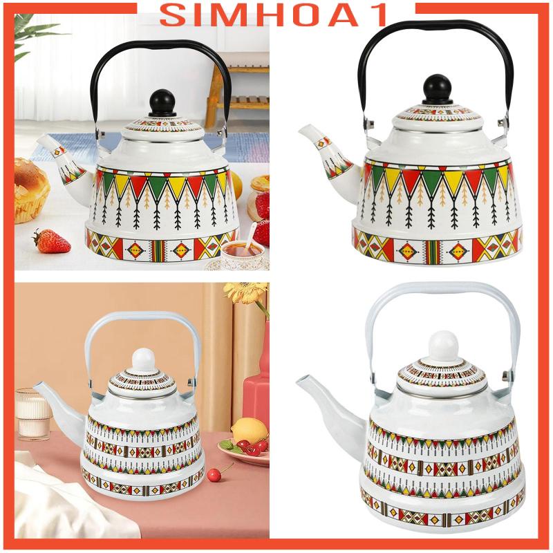 Ấm Trà Tráng Men Dung Tích 2.5L Có Tay Cầm Bằng Thép Phong Cách Vintage Simhoa1