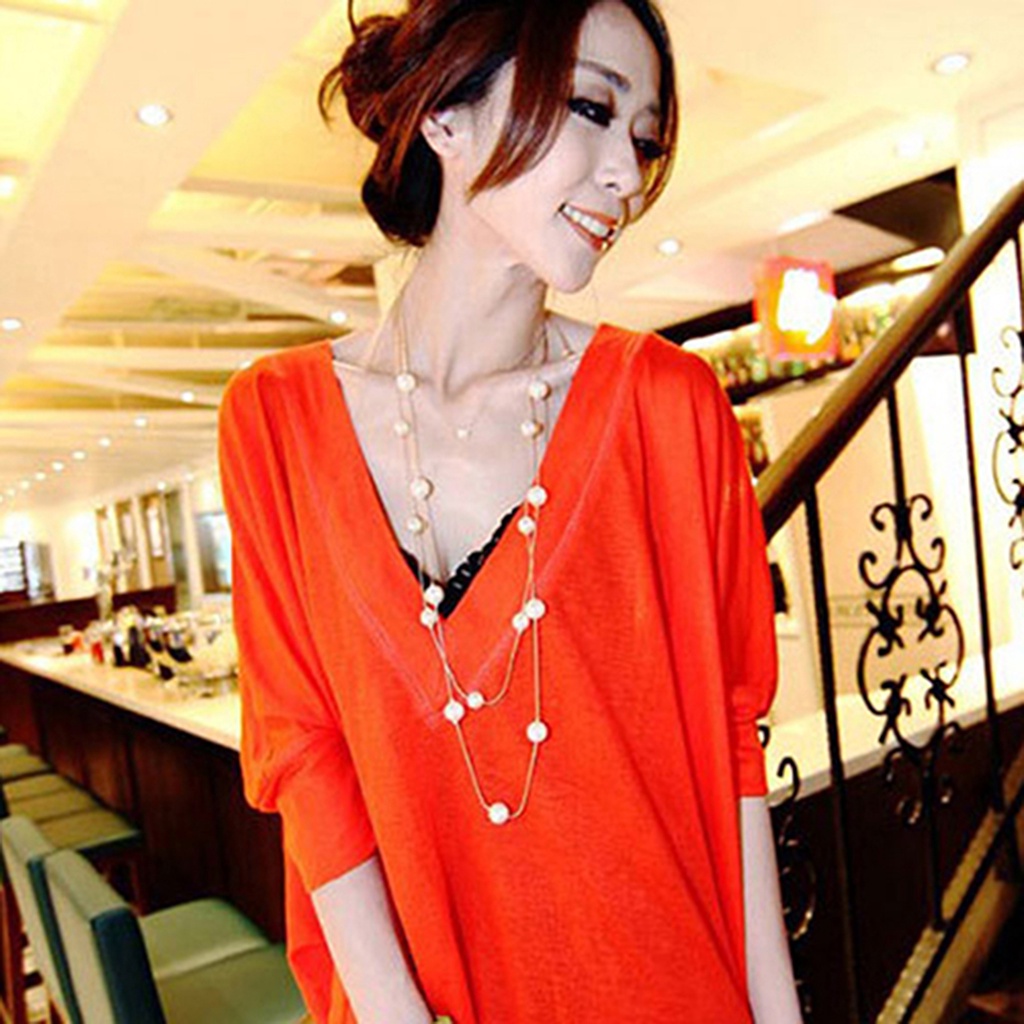 Dây chuyền thời trang dáng dài đính ngọc trai giả đẹp mắt