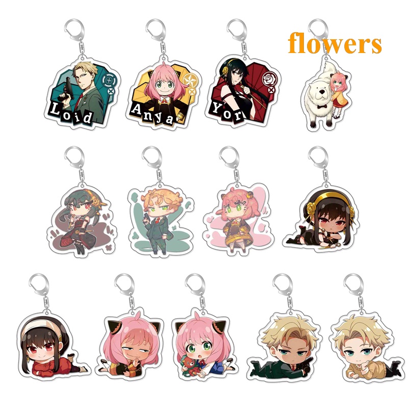 Móc Chìa Khóa Họa Tiết Hoạt Hình Anime Spy X Family Twilight Yor Forger Anya Forger Bằng Acrylic