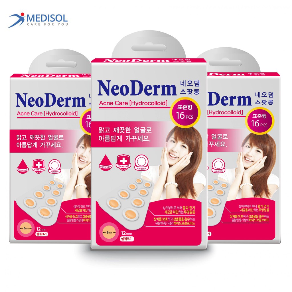 COMBO 3 - Miếng Dán Mụn Neoderm Ultra Thin 16 (hộp 1 size - 16 miếng)