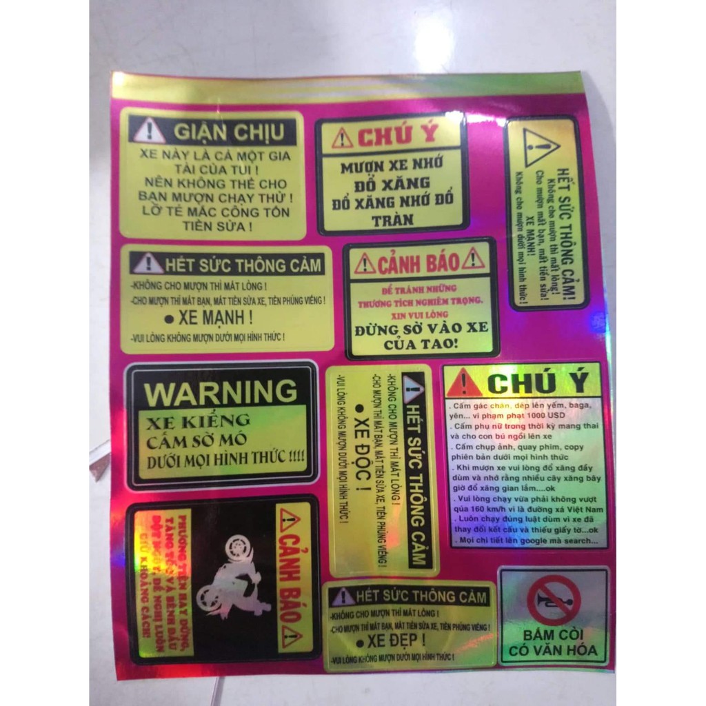decal cảnh báo dành cho xe điện