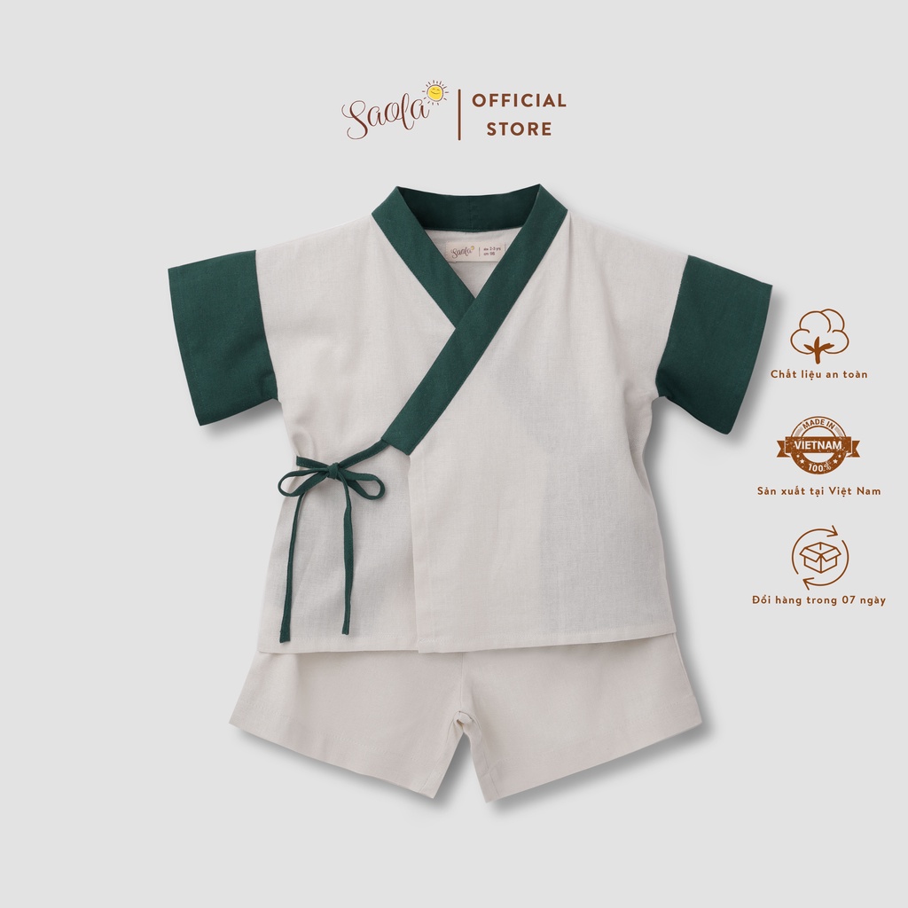 Bộ Áo Quần Linen Thoáng Mát Cho Bé Trai / Bé Gái - JINBEI SET - SEL003 - SAOLA KIDS CLOTHING