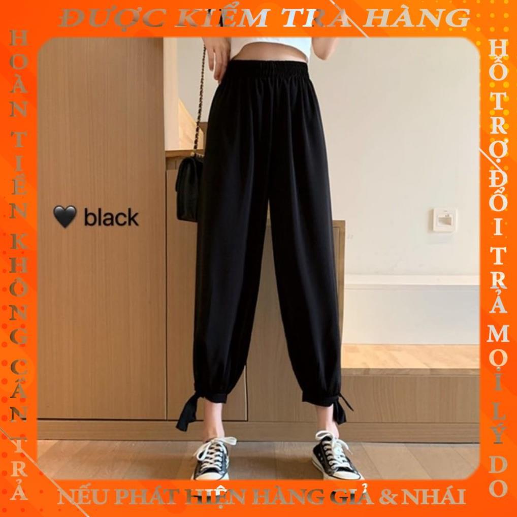 Quần Ống Rộng Nữ Alibaba Kèm Dây Nơ Buộc Gấu Cao Cấp Chất Siêu Mát rthangha