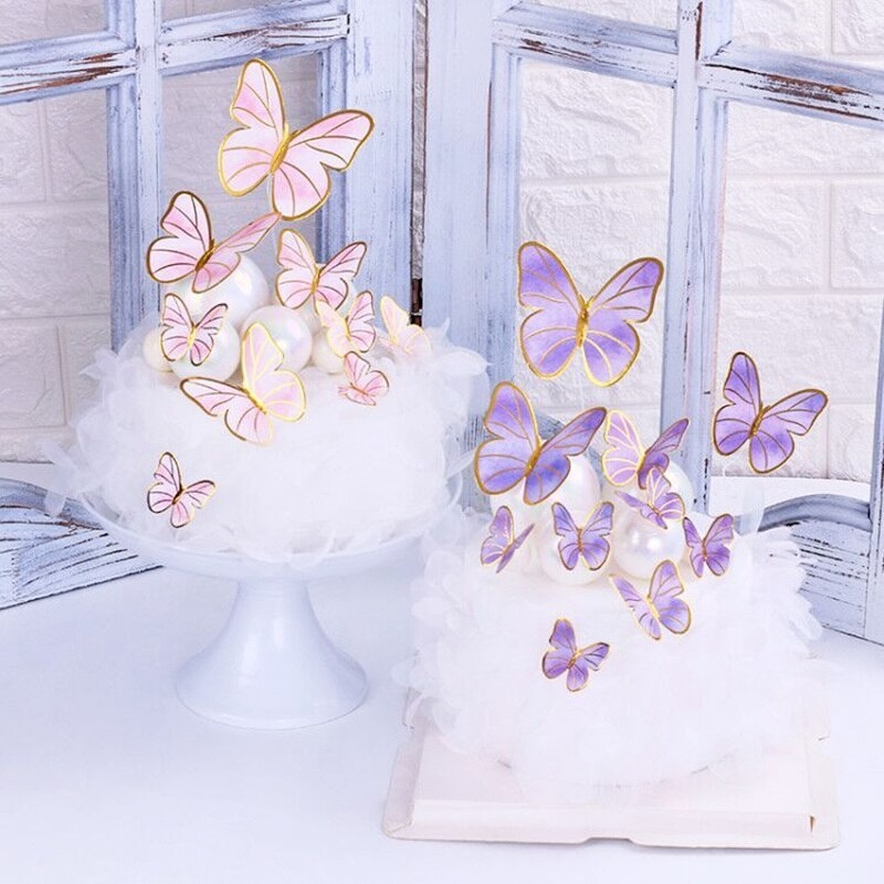 Que Cắm Trang Trí Bánh Kem Hình Bướm Bằng Acrylic 30 Kiểu Lãng Mạn Cho Ngày Valentine