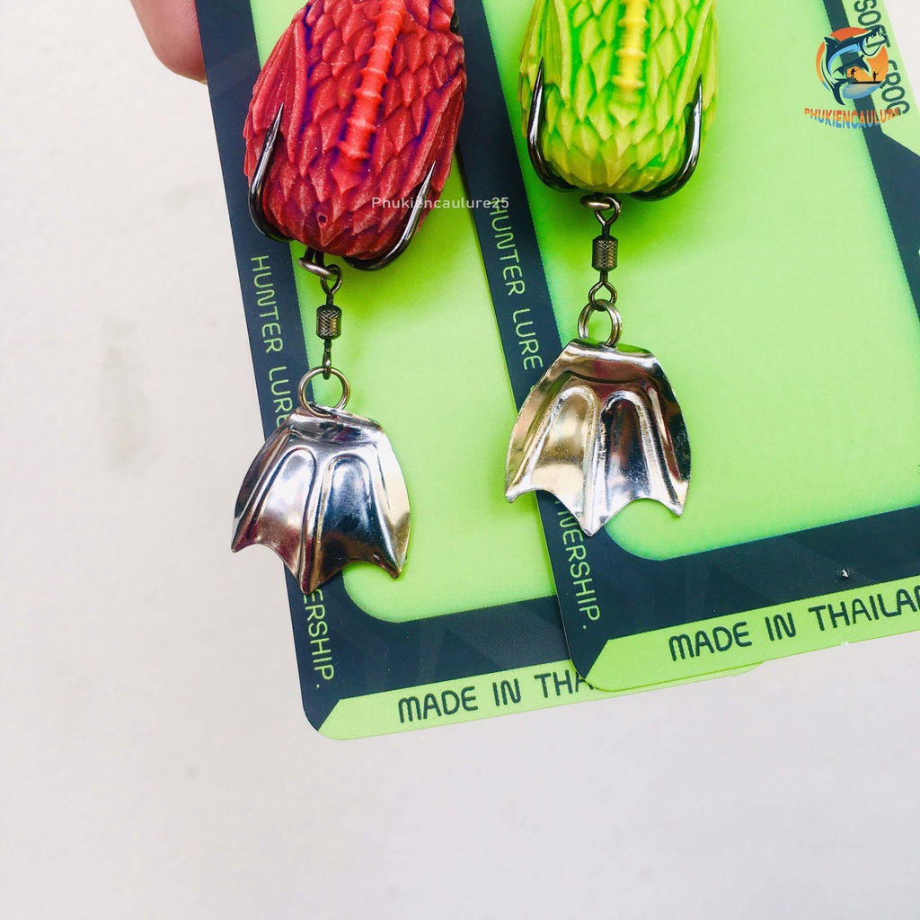 Mồi giả nhái hơi Hunter V6 chuyên câu lure, cá lóc siêu nhạy, cam kết chuẩn Thái Lan