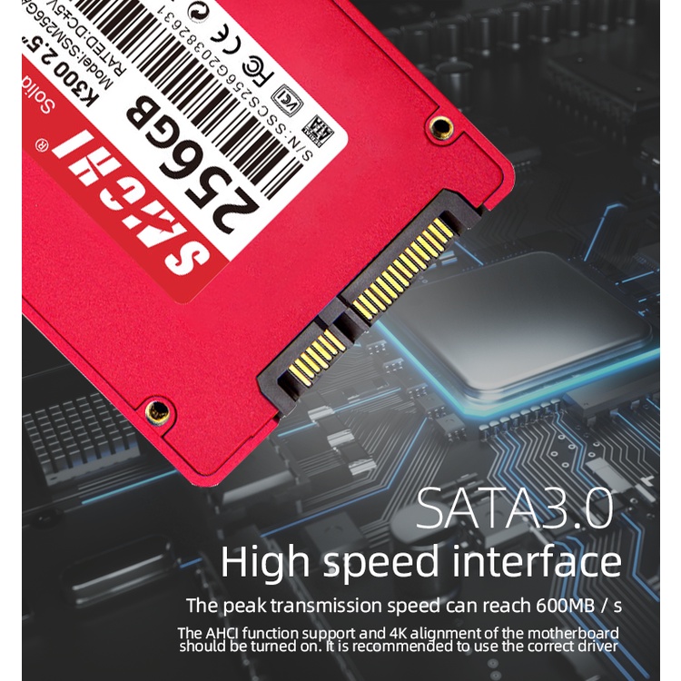 Ổ Đĩa Cứng Saichi Ssd K300 2.5 Inch 128gb 256gb 2.5 Inch Red Sata 3.0 3d Tlc / Qlc