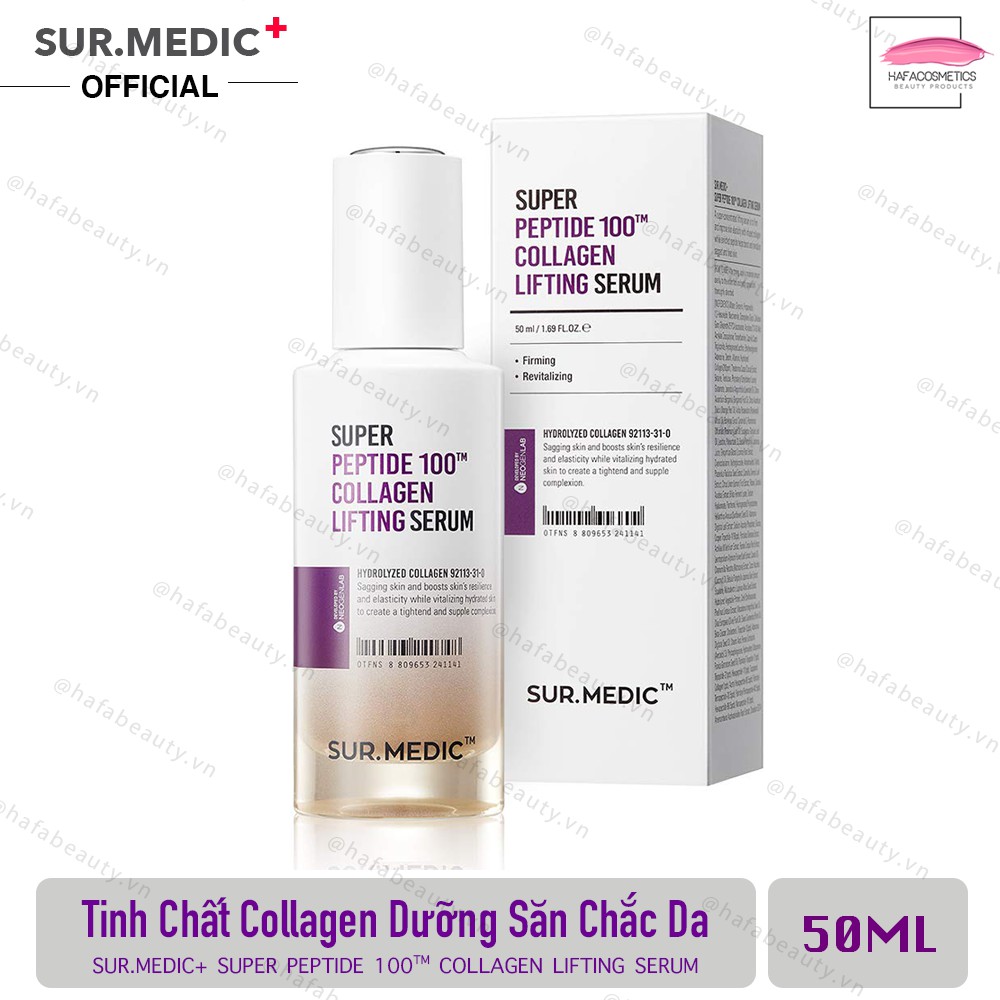 Tinh Chất Collagen Giúp Săn Chắc Da, Ngăn Ngừa Lão Hoá Sur.medic+ Super Peptide 100tm Collagen Lifting Serum 50ml