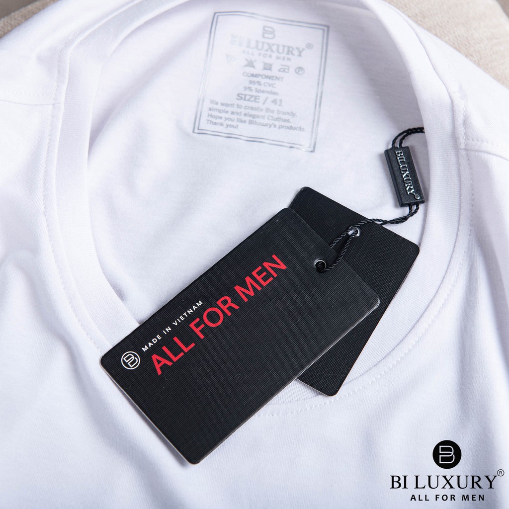 Áo phông nam trắng Biluxury 4APKH018TRT hoạ tiết trẻ trung form chuẩn dễ mặc đi chơi đi làm