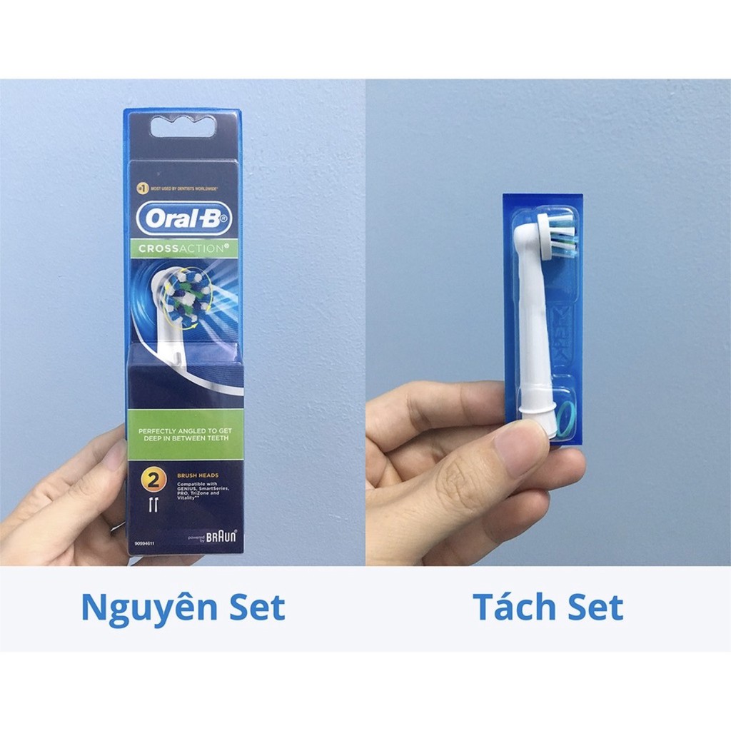 [Hàng Chính Hãng] Đầu bàn chải điện oral B chính hãng ( lẻ 1 đầu tách set)