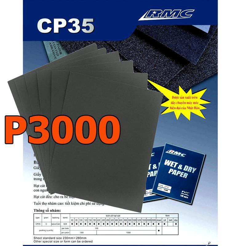 Xấp 5 tờ nhám Nhật A4 RMC siêu mịn độ hạt P3000