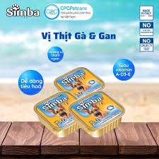 Pate cho chó SIMBA vị GÀ và GAN vỉ 150g ,300g - Nhập khẩu Ý