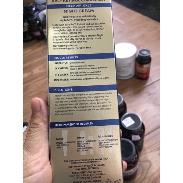 Kem dưỡng ban đêm night cream deep wrinkle 30ml roc