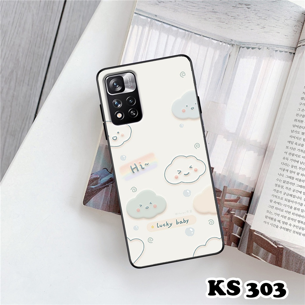 Ốp lưng Redmi Note 11 5G - Redmi Note 11 Pro 5G Bản Trung Quốc in hình gấu &amp; thỏ đang yêu - lưng nhám viền TPU cao cấp