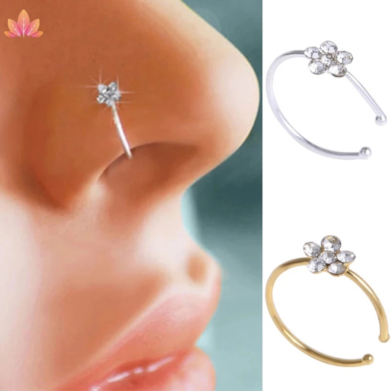 Khuyên mũi hình hoa đính đá thời trang JP5