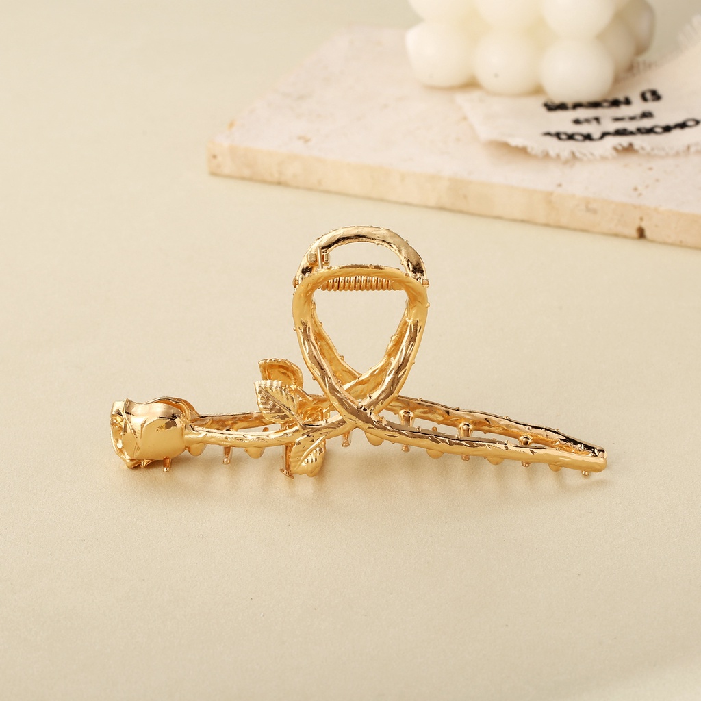 Kẹp tóc Hàn Quốc hình hoa hồng Ame Beauty , kẹp càng cua , cặp tóc kim loại dành cho nữ