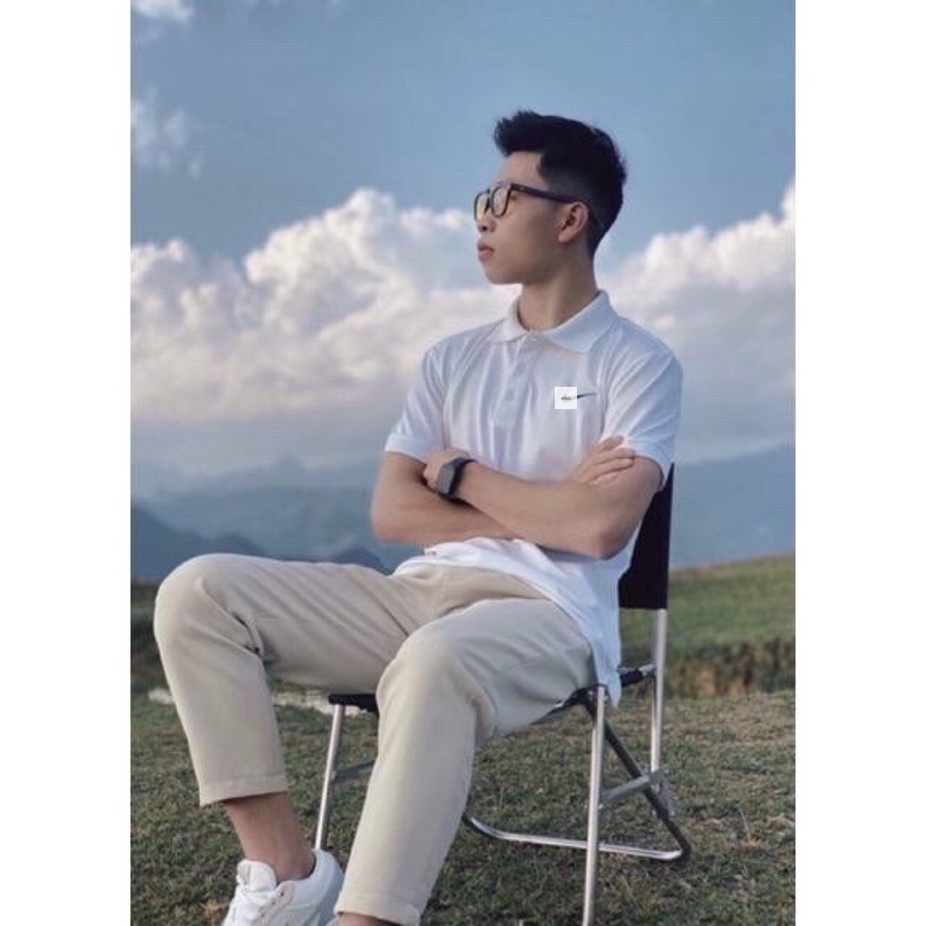 Áo thun polo nam basic, áo thun cổ bẻ tay lỡ logo thêu, chất thun cotton nhẹ thoáng mát, chuẩn phom - PLN1