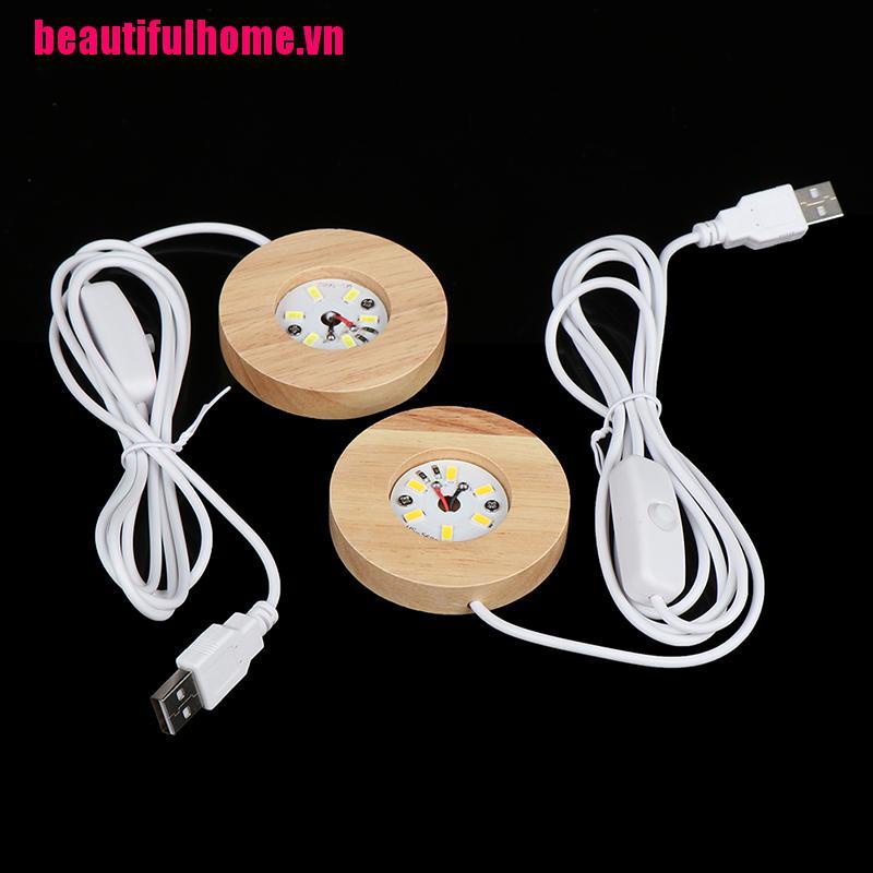 Đế Đèn LED Bằng Gỗ Pha Lê / Kính / resin