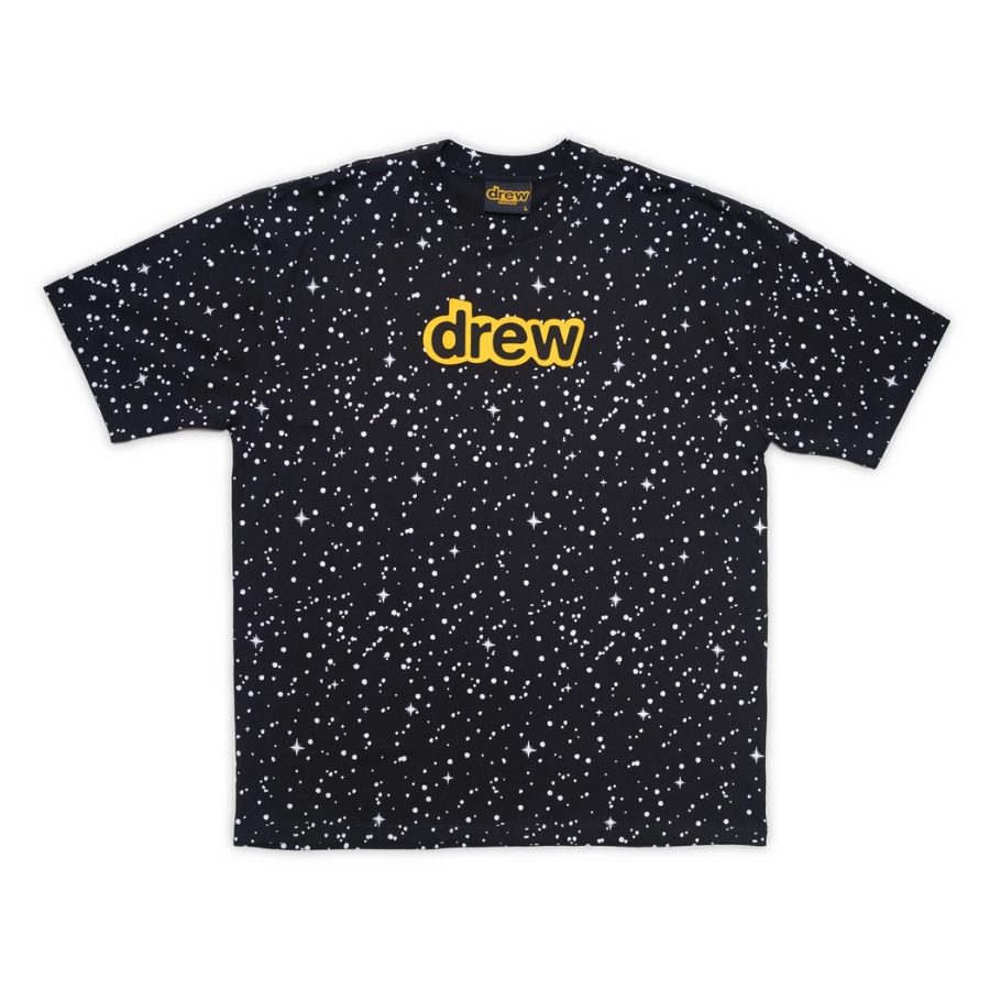 Áo thun Drew House Secret SS Tee Magenta - Starry Night Authentic có sẵn - Áo thun Unisex nam nữ Hai màu hồng - đen đốm