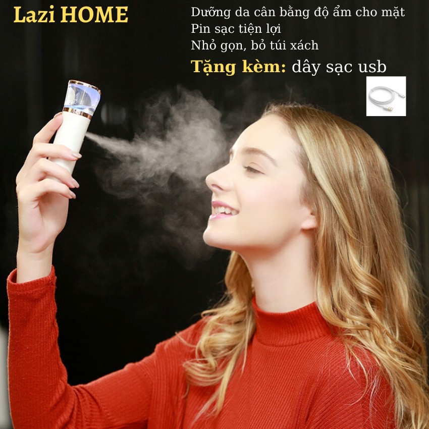 .[GIẢM GIÁ SỐC] Máy phun sương, máy xông mặt, may phun suong chăm sóc da mặt loại tốt Lazi HOME - Chống lão hóa da